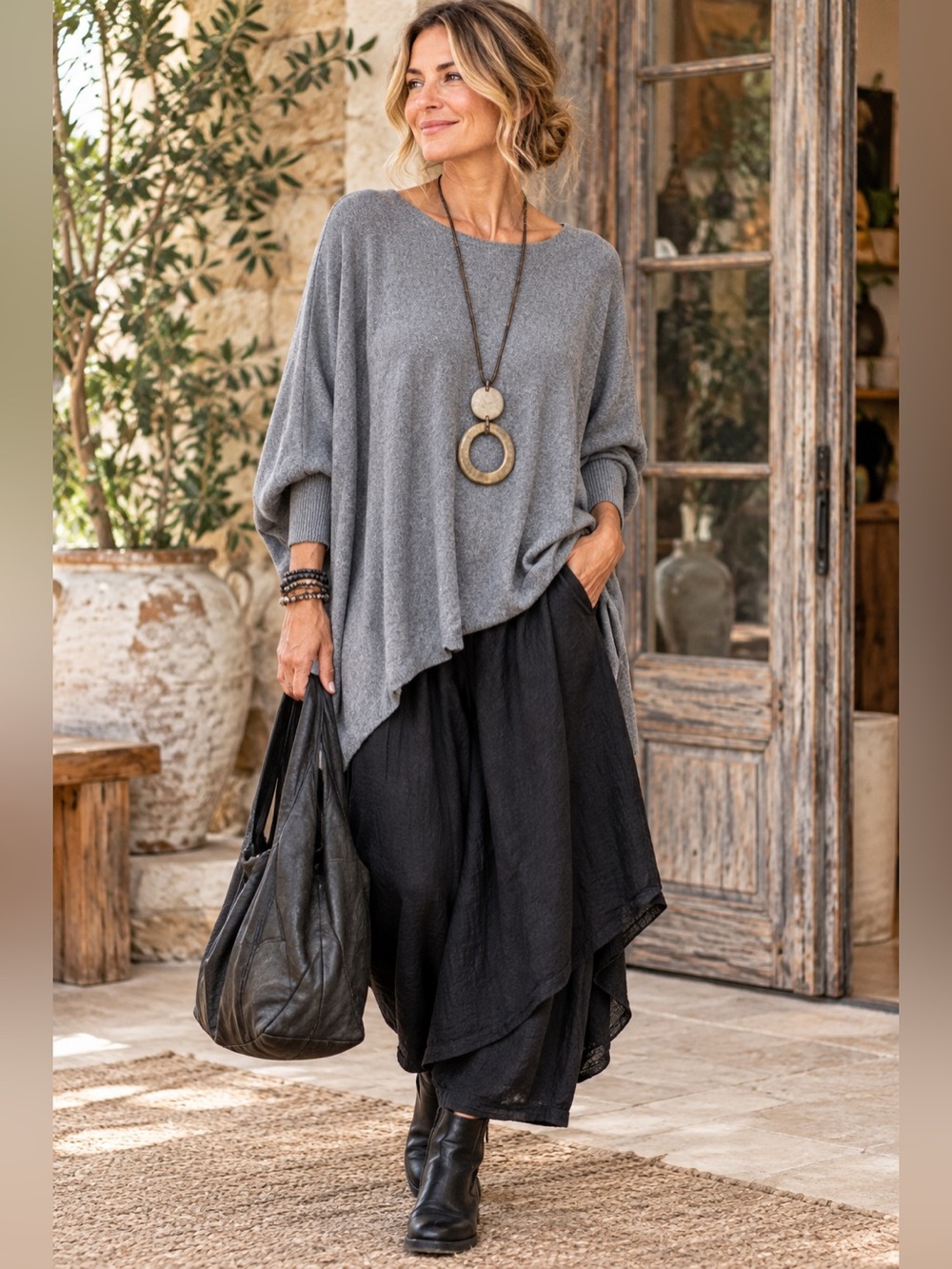 Cyrus Charcoal Gray Dolman Sleeve Oversized Knit Sweater Size 2X